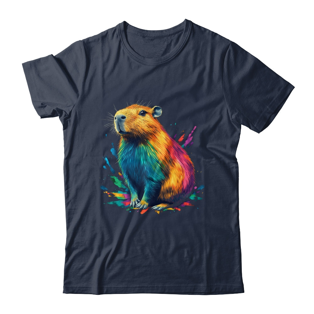 Colorful Watercolor Capybara Art Design For Men Women Kids Shirt & Tank Top | teecentury