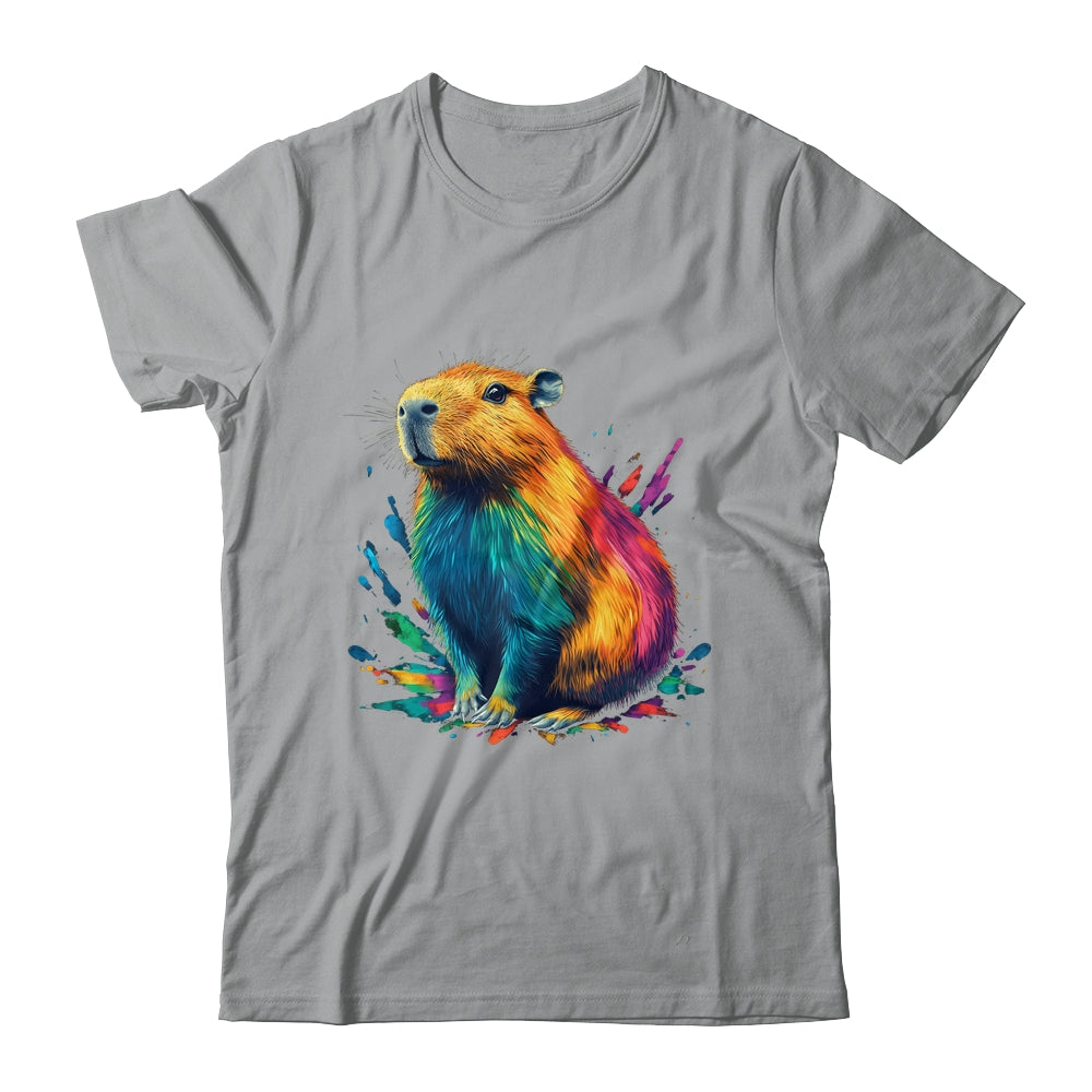 Colorful Watercolor Capybara Art Design For Men Women Kids Shirt & Tank Top | teecentury