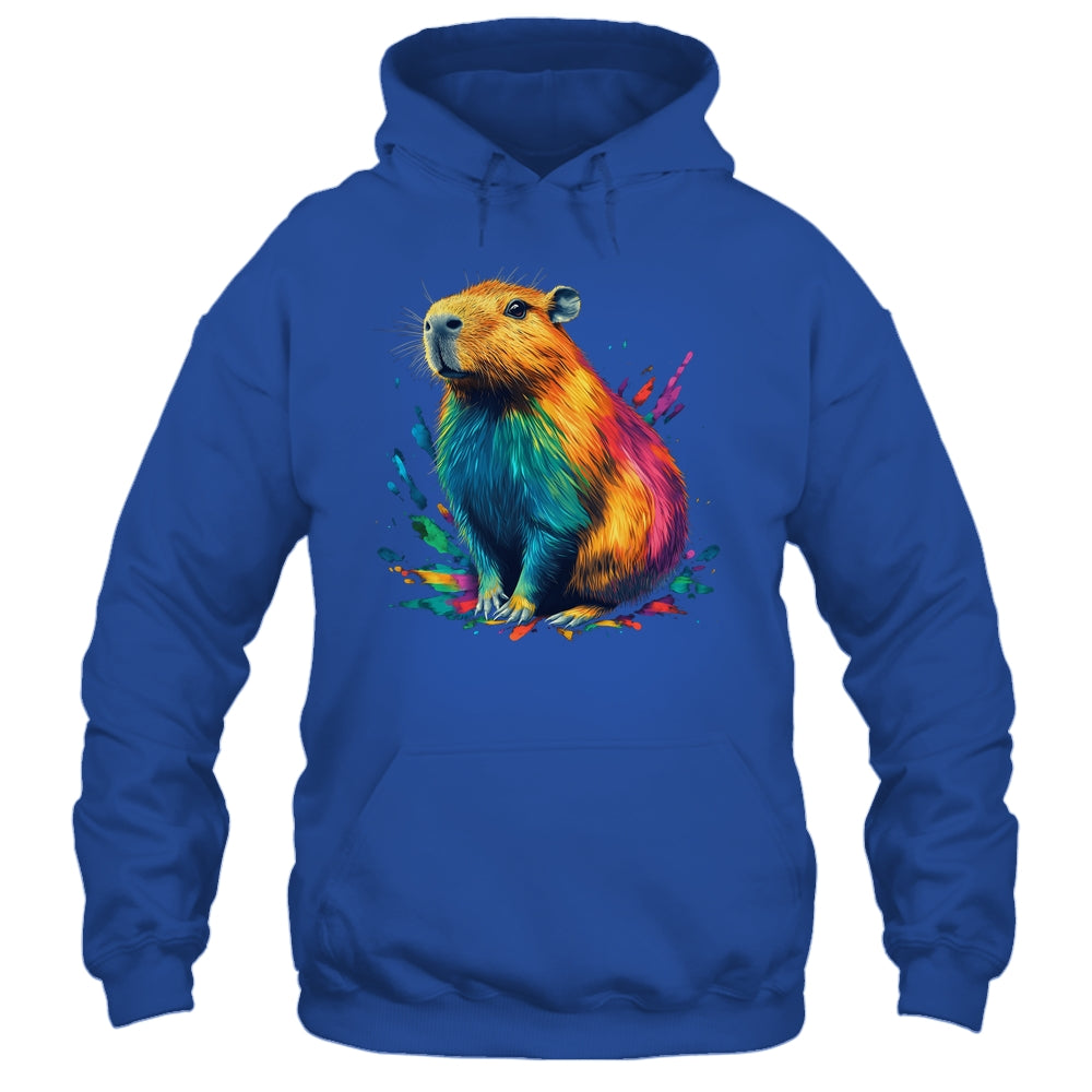 Colorful Watercolor Capybara Art Design For Men Women Kids Shirt & Tank Top | teecentury