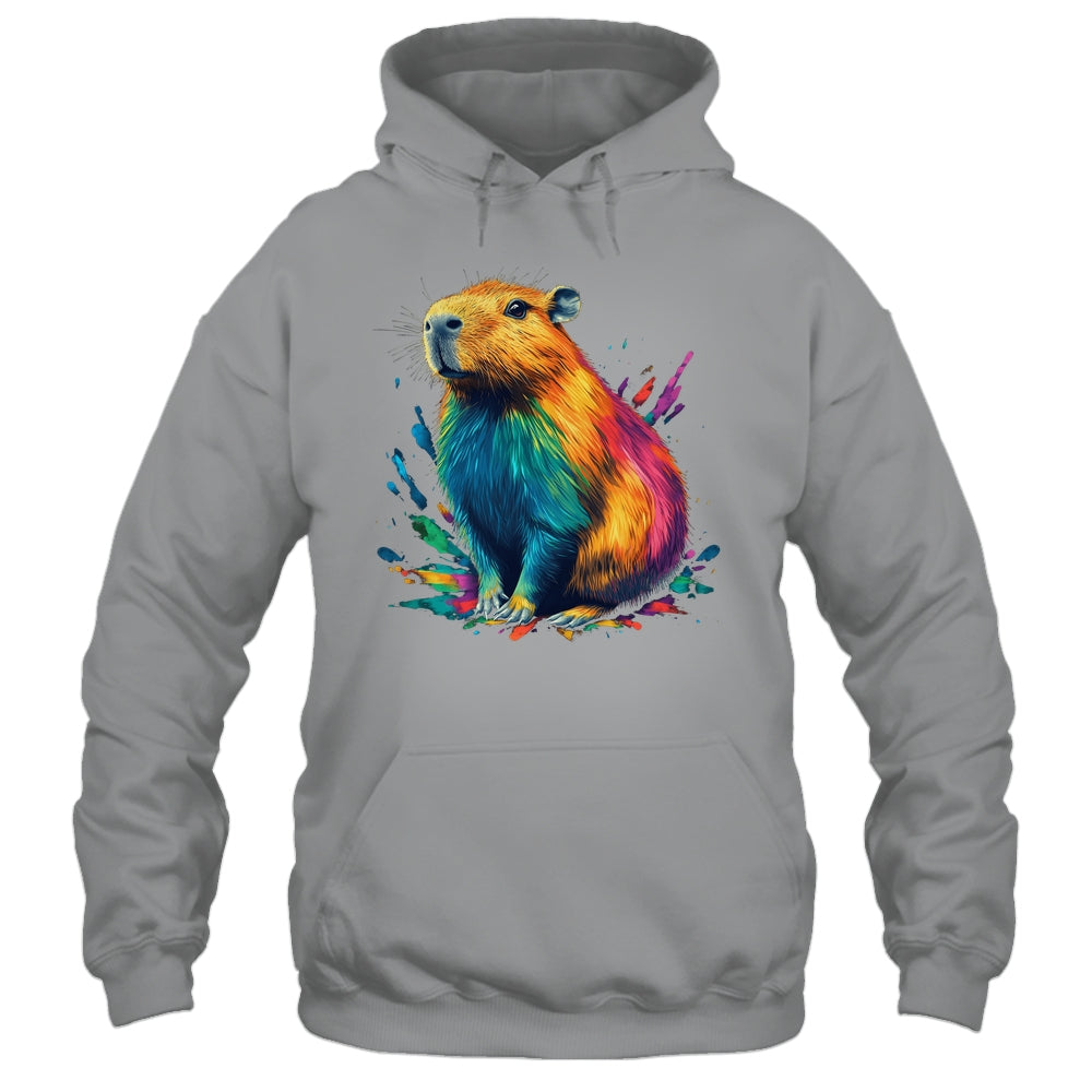 Colorful Watercolor Capybara Art Design For Men Women Kids Shirt & Tank Top | teecentury