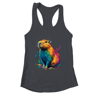Colorful Watercolor Capybara Art Design For Men Women Kids Shirt & Tank Top | teecentury