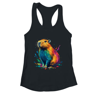 Colorful Watercolor Capybara Art Design For Men Women Kids Shirt & Tank Top | teecentury