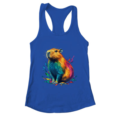Colorful Watercolor Capybara Art Design For Men Women Kids Shirt & Tank Top | teecentury