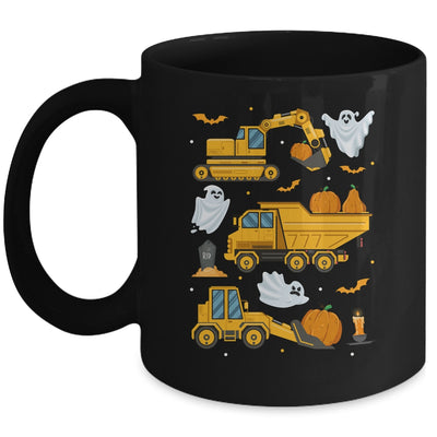 Construction Vehicle Halloween Crane Truck Pumpkin Boys Kids Mug | teecentury