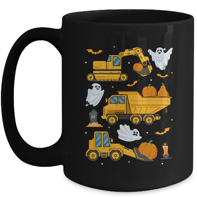 Construction Vehicle Halloween Crane Truck Pumpkin Boys Kids Mug | teecentury