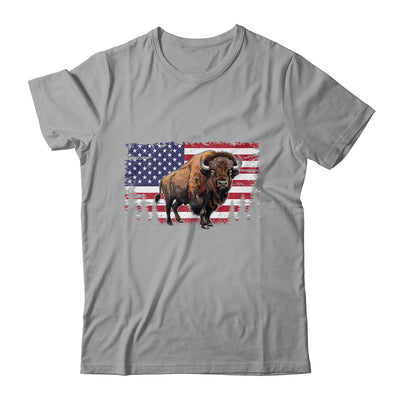 Cool Bison US Flag Design For Men Women Kids Buffalo Bison Shirt & Hoodie | teecentury