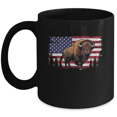 Cool Bison US Flag Design For Men Women Kids Buffalo Bison Mug | teecentury