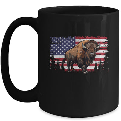 Cool Bison US Flag Design For Men Women Kids Buffalo Bison Mug | teecentury