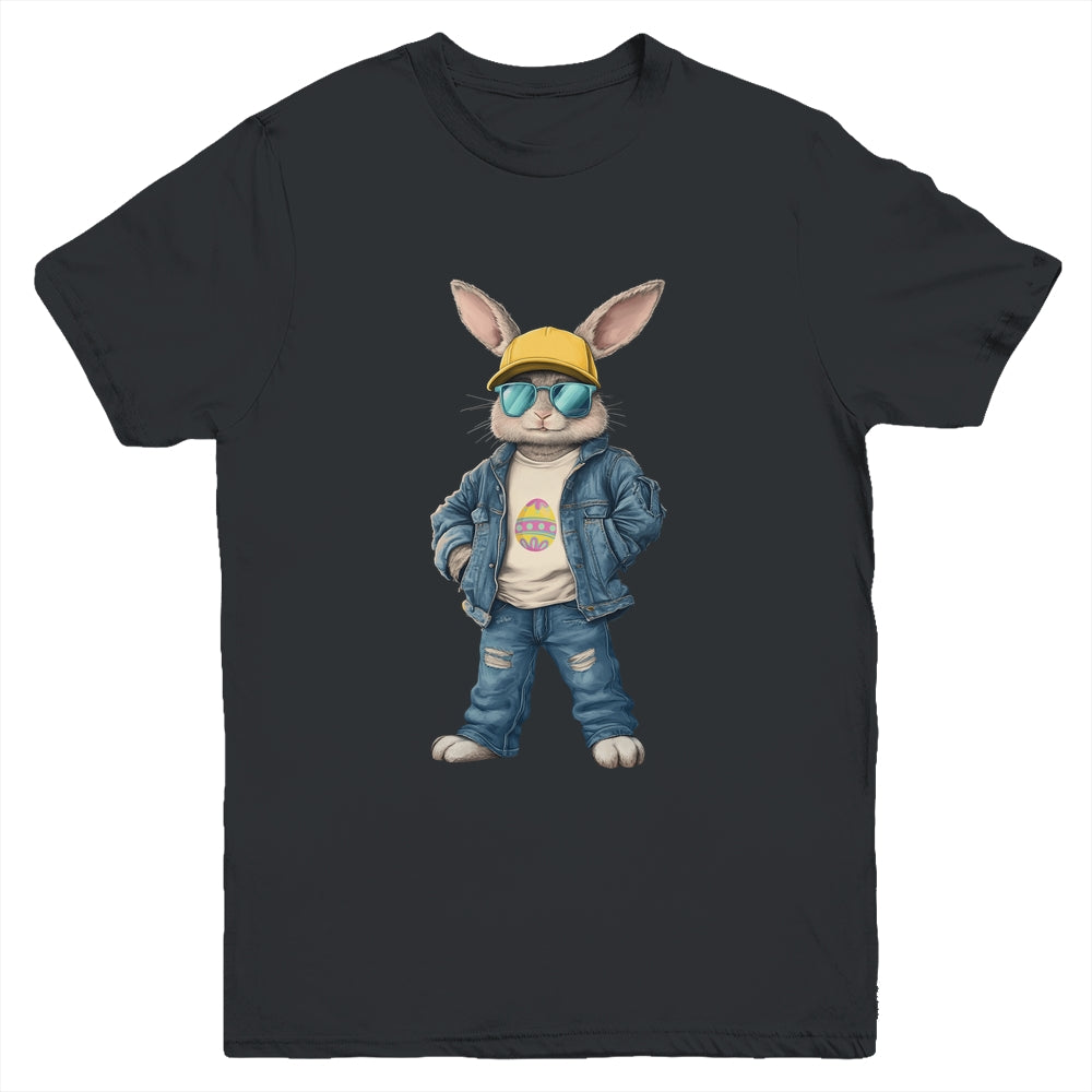 Cool Easter Bunny With Sunglasses For Boys Teens Men Outfit Youth Shirt | teecentury