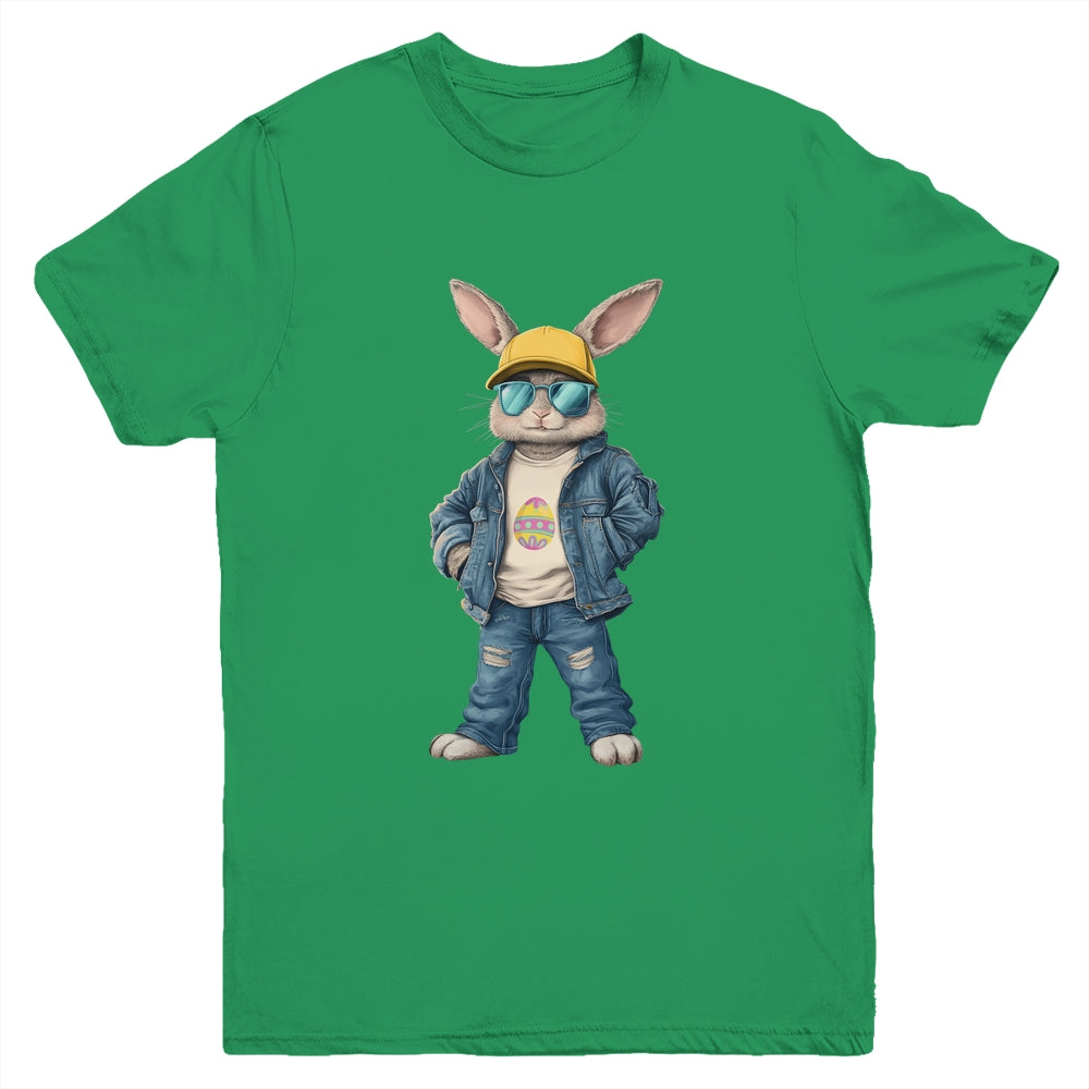 Cool Easter Bunny With Sunglasses For Boys Teens Men Outfit Youth Shirt | teecentury