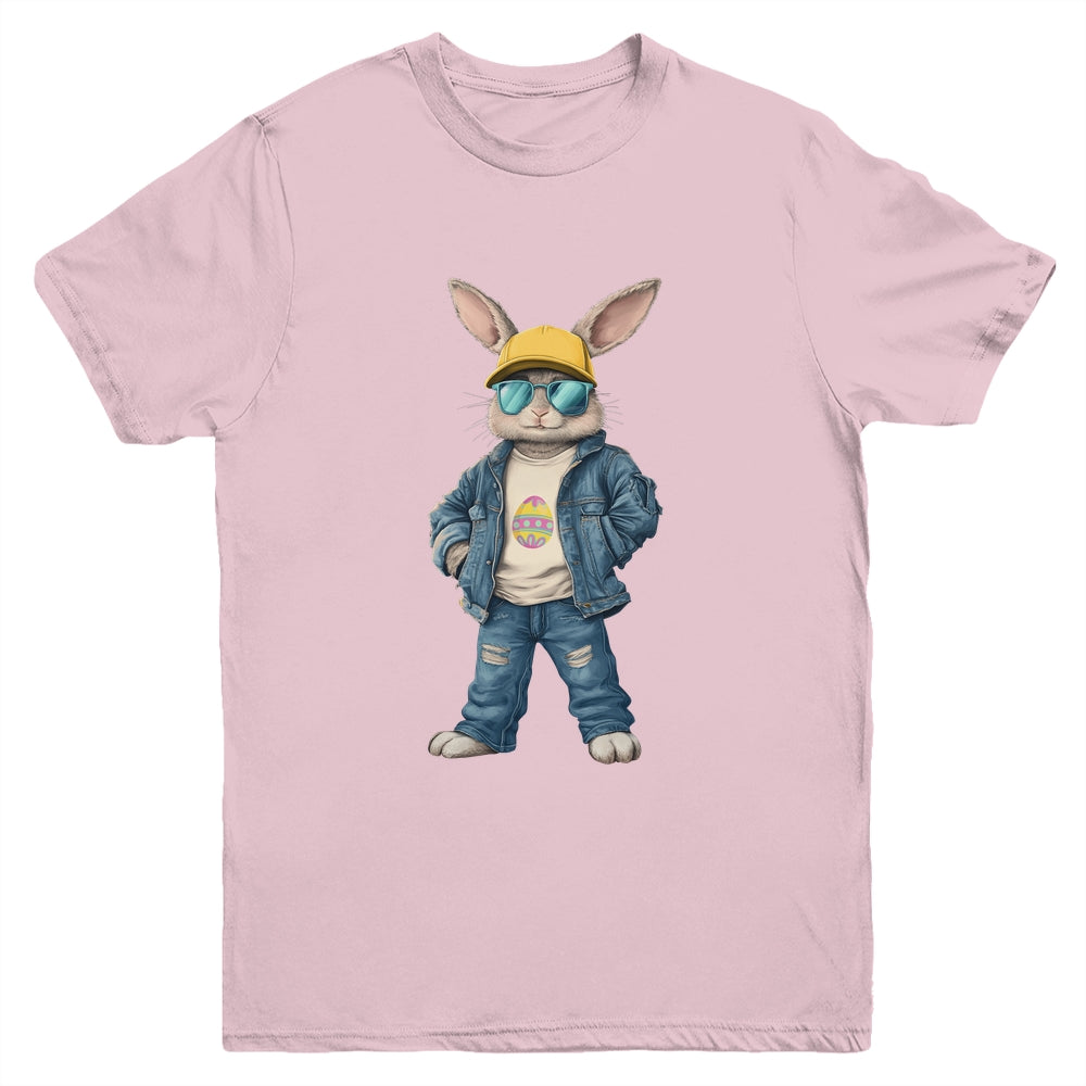 Cool Easter Bunny With Sunglasses For Boys Teens Men Outfit Youth Shirt | teecentury