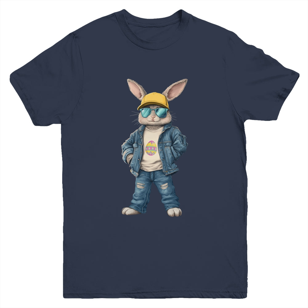 Cool Easter Bunny With Sunglasses For Boys Teens Men Outfit Youth Shirt | teecentury