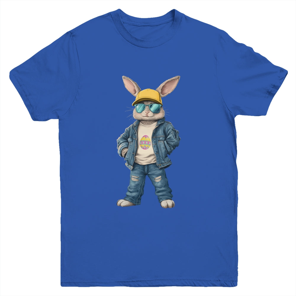 Cool Easter Bunny With Sunglasses For Boys Teens Men Outfit Youth Shirt | teecentury