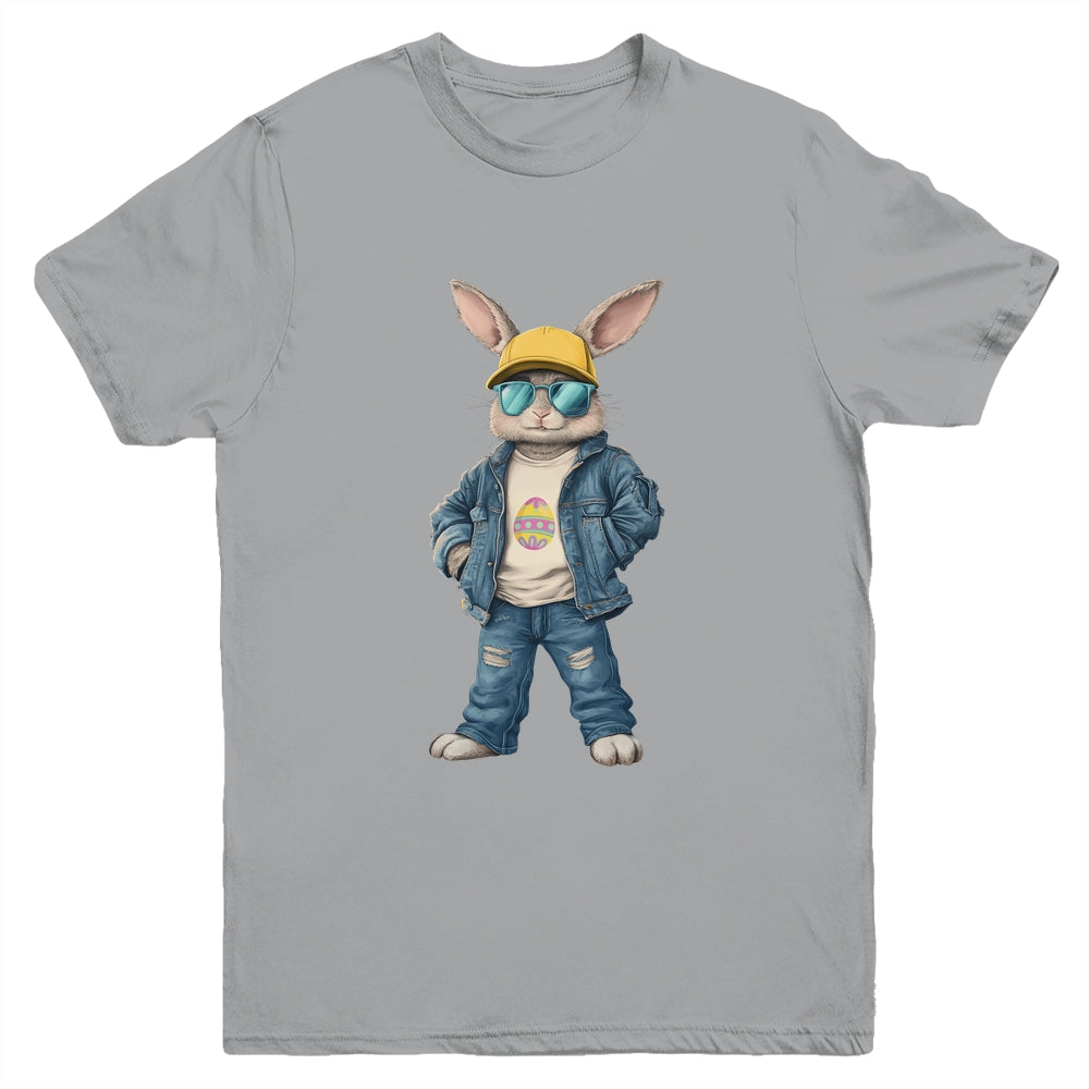 Cool Easter Bunny With Sunglasses For Boys Teens Men Outfit Youth Shirt | teecentury