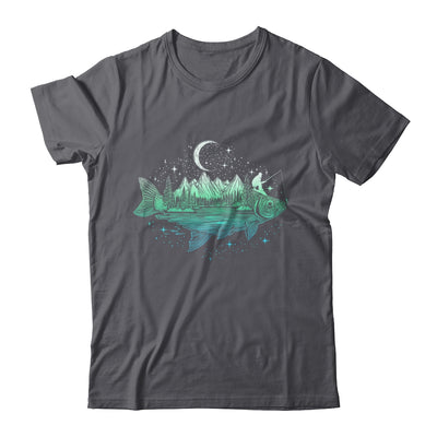 Cool Fish Shaped From Mountains Nature Scene Fishing Lover Shirt & Hoodie | teecentury