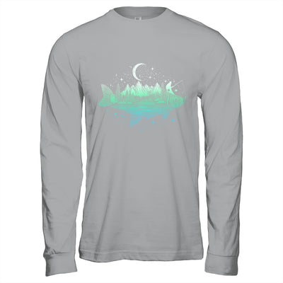 Cool Fish Shaped From Mountains Nature Scene Fishing Lover Shirt & Hoodie | teecentury