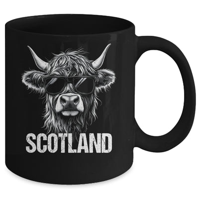 Cool Highland Cow Scotland Travel With Sunglasses Funny Mug | teecentury