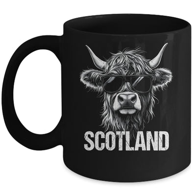 Cool Highland Cow Scotland Travel With Sunglasses Funny Mug | teecentury