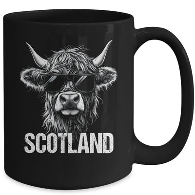 Cool Highland Cow Scotland Travel With Sunglasses Funny Mug | teecentury