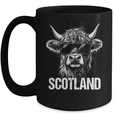 Cool Highland Cow Scotland Travel With Sunglasses Funny Mug | teecentury