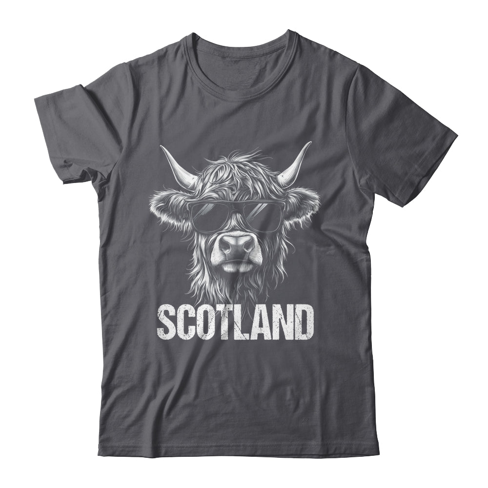 Cool Highland Cow Scotland Travel With Sunglasses Funny Shirt & Hoodie | teecentury