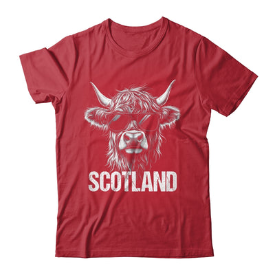 Cool Highland Cow Scotland Travel With Sunglasses Funny Shirt & Hoodie | teecentury