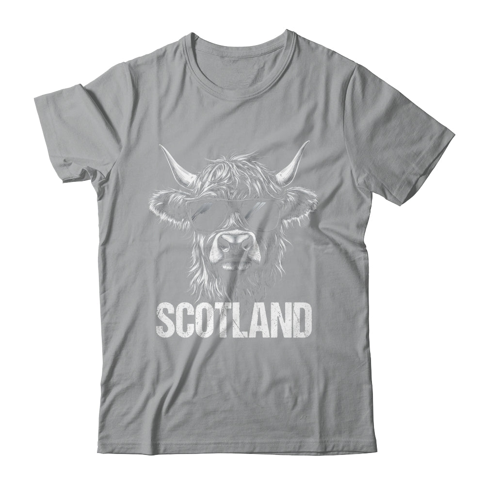 Cool Highland Cow Scotland Travel With Sunglasses Funny Shirt & Hoodie | teecentury