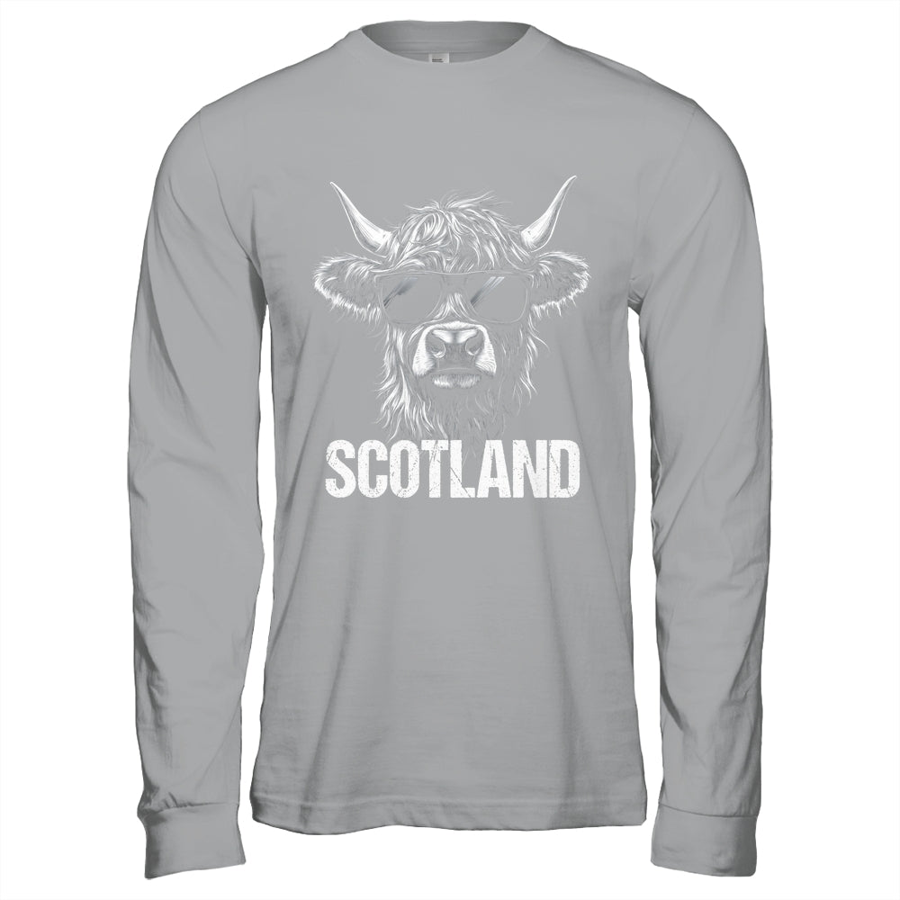 Cool Highland Cow Scotland Travel With Sunglasses Funny Shirt & Hoodie | teecentury