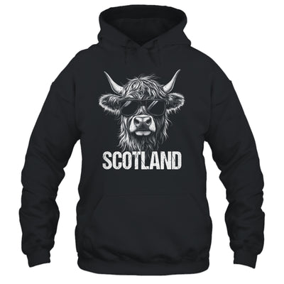 Cool Highland Cow Scotland Travel With Sunglasses Funny Shirt & Hoodie | teecentury