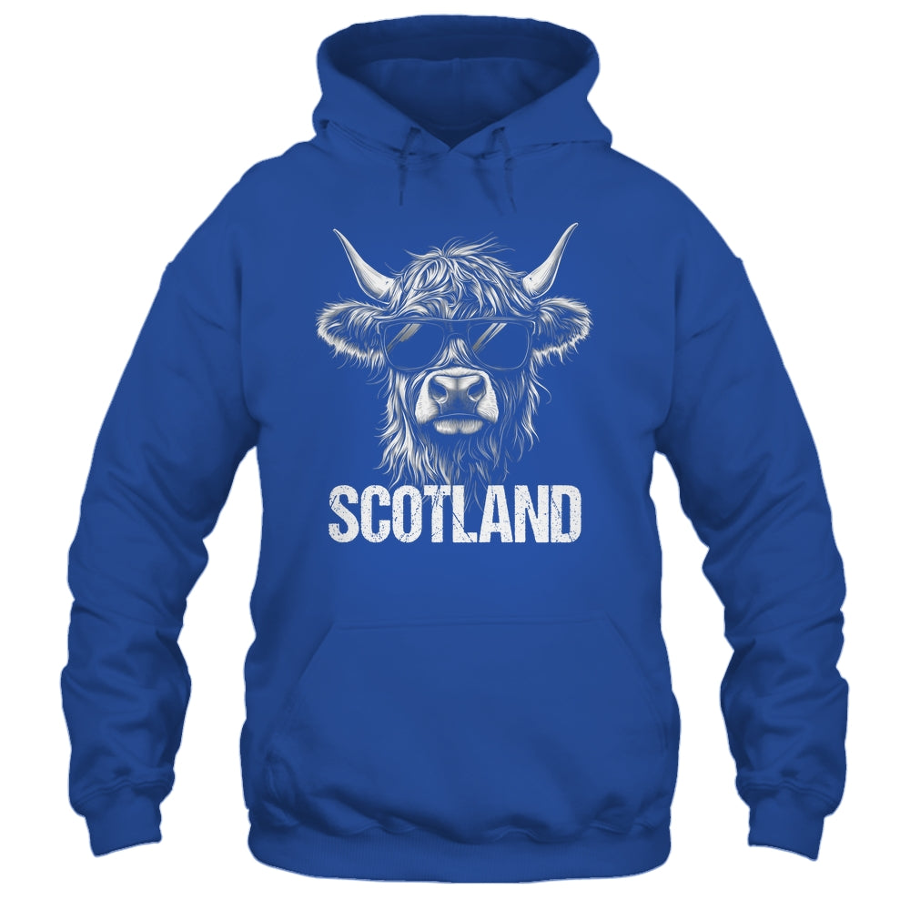 Cool Highland Cow Scotland Travel With Sunglasses Funny Shirt & Hoodie | teecentury
