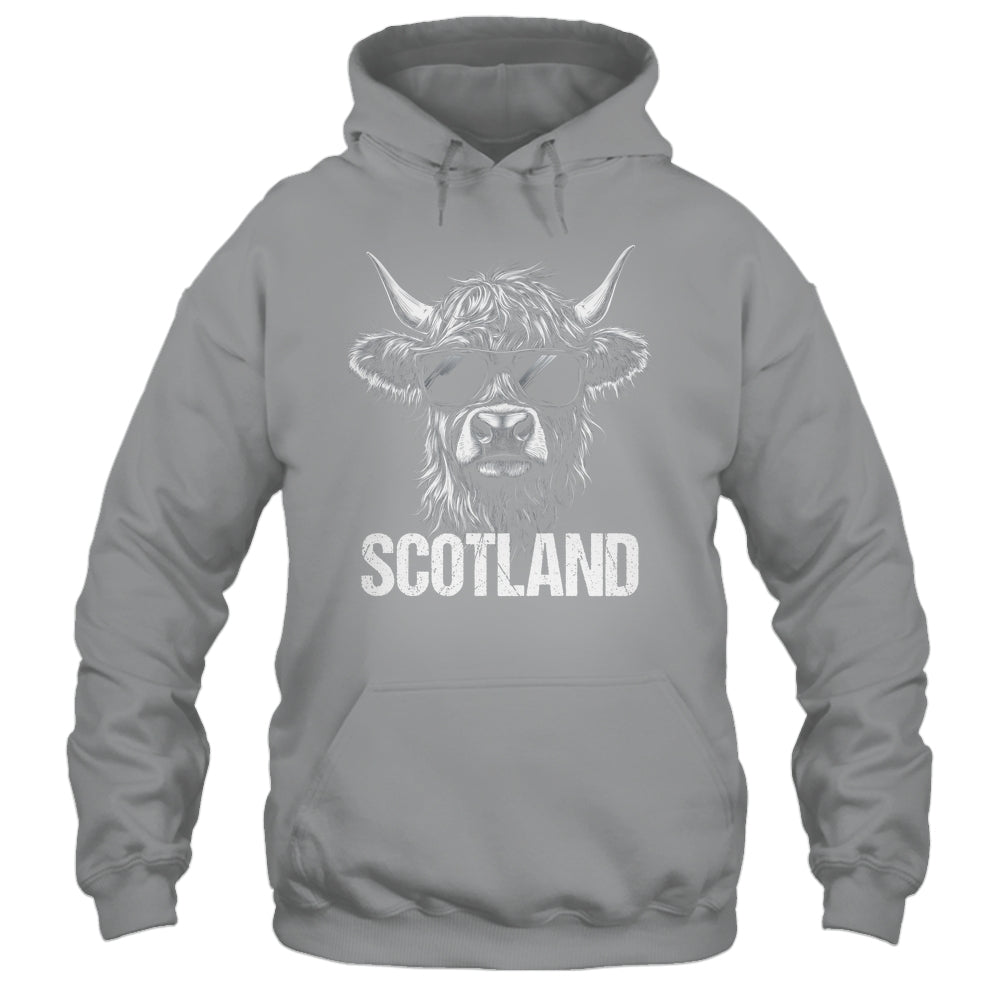 Cool Highland Cow Scotland Travel With Sunglasses Funny Shirt & Hoodie | teecentury
