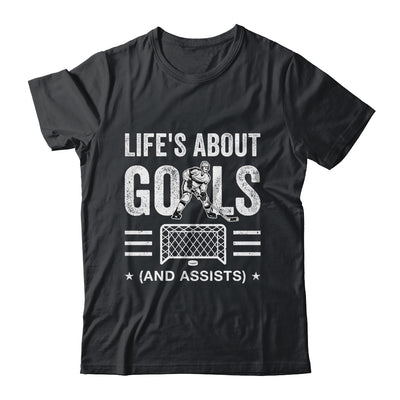 Cool Ice Hockey For Men Life's About Goals Goalie Sports Shirt & Hoodie | teecentury
