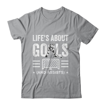 Cool Ice Hockey For Men Life's About Goals Goalie Sports Shirt & Hoodie | teecentury