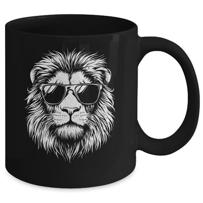 Cool Lion Wearing Sunglasses Graphic Art Leo Design Mug | teecentury