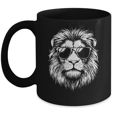 Cool Lion Wearing Sunglasses Graphic Art Leo Design Mug | teecentury