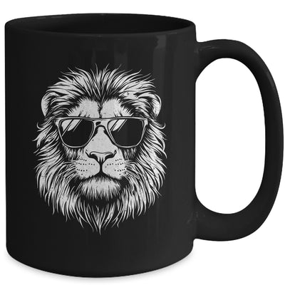 Cool Lion Wearing Sunglasses Graphic Art Leo Design Mug | teecentury