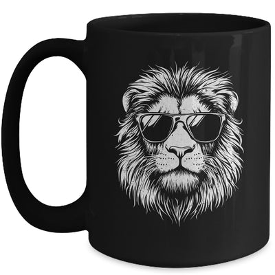 Cool Lion Wearing Sunglasses Graphic Art Leo Design Mug | teecentury