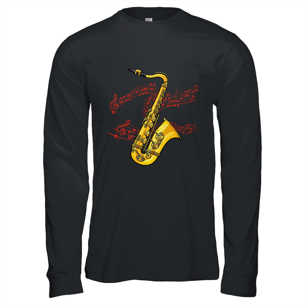 Cool Saxophone For Men Women Jazz Music Notes Musician Sax Shirt & Hoodie | teecentury