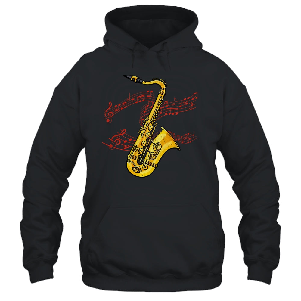 Cool Saxophone For Men Women Jazz Music Notes Musician Sax Shirt & Hoodie | teecentury