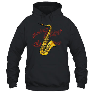 Cool Saxophone For Men Women Jazz Music Notes Musician Sax Shirt & Hoodie | teecentury