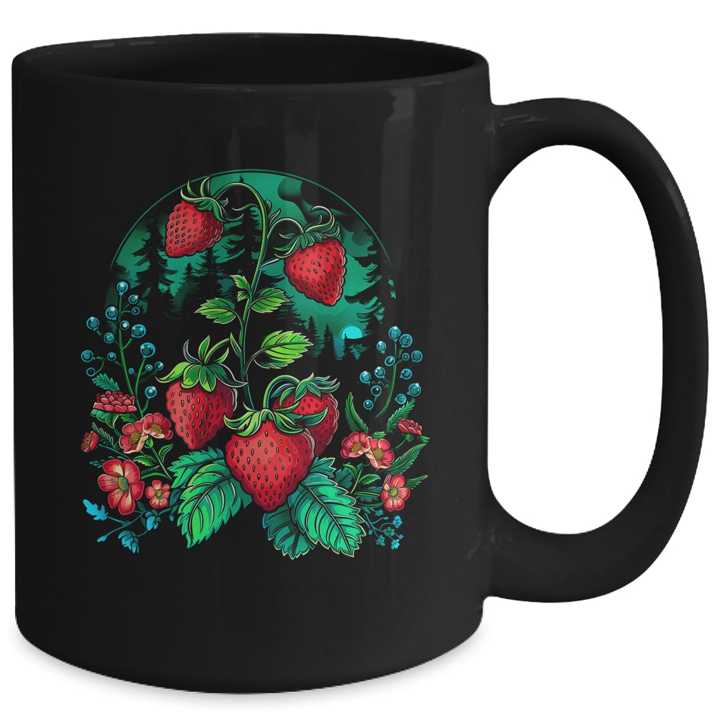 Cool Strawberry Plants By Night For Strawberries Lovers Mug | teecentury