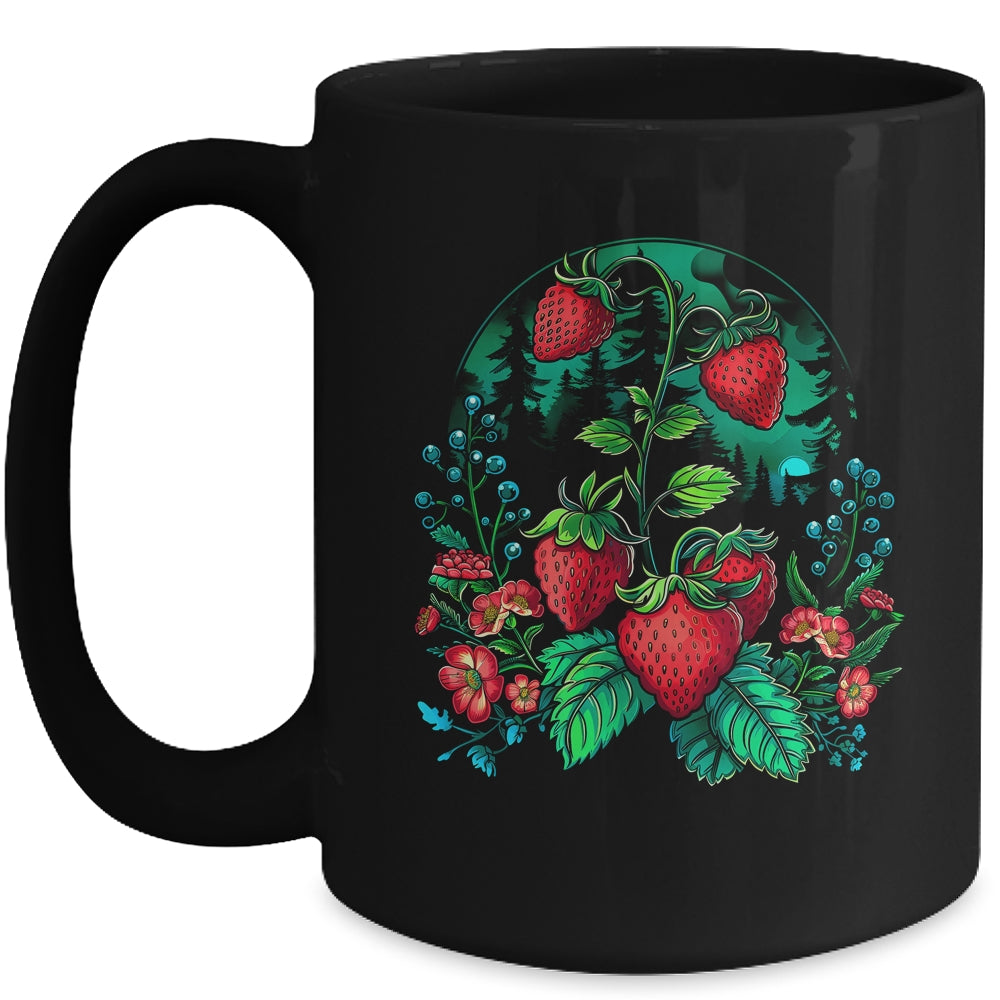 Cool Strawberry Plants By Night For Strawberries Lovers Mug | teecentury