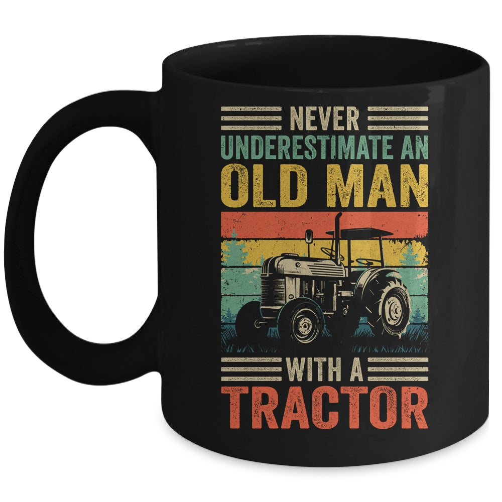 Cool Tractor Driver Design For Dad Grandpa Old Man Farming Mug | teecentury