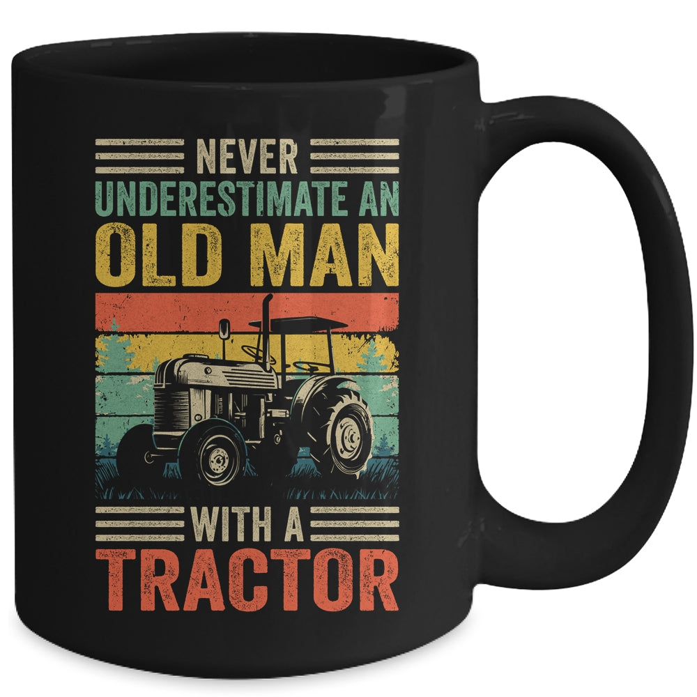 Cool Tractor Driver Design For Dad Grandpa Old Man Farming Mug | teecentury