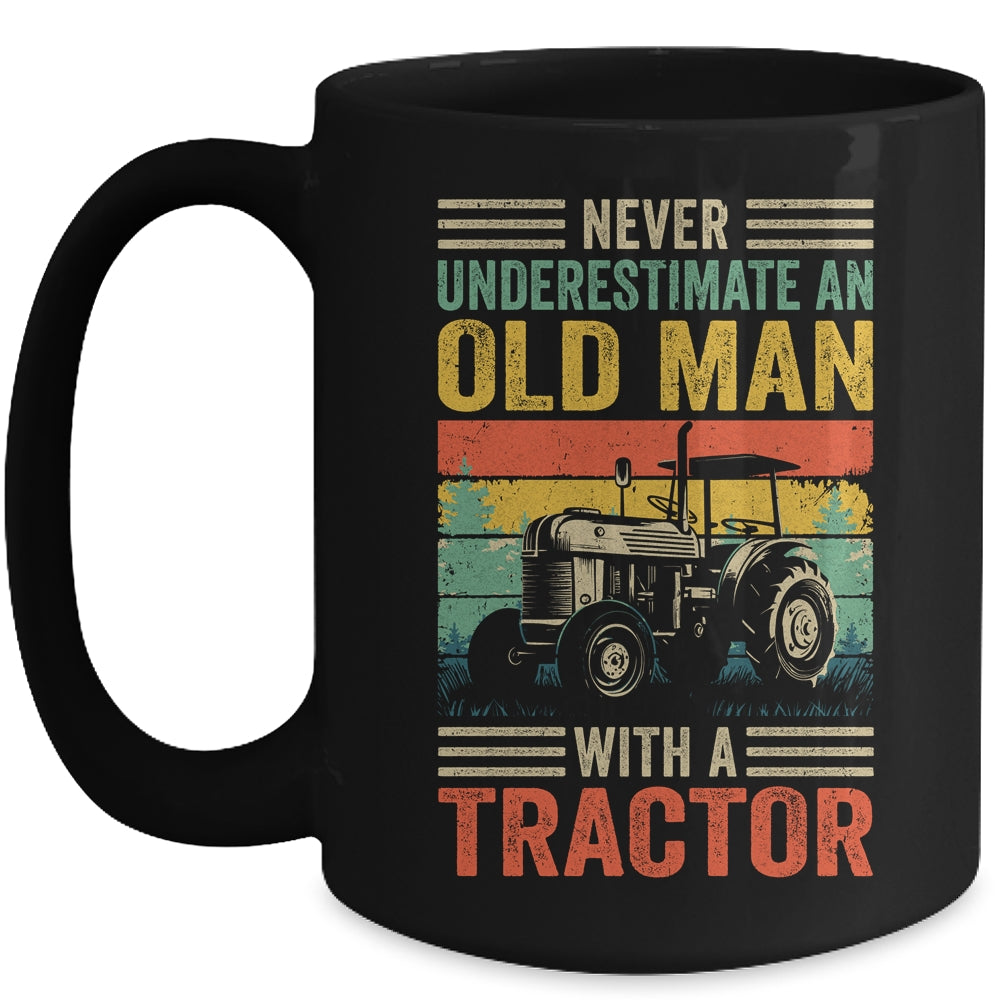 Cool Tractor Driver Design For Dad Grandpa Old Man Farming Mug | teecentury