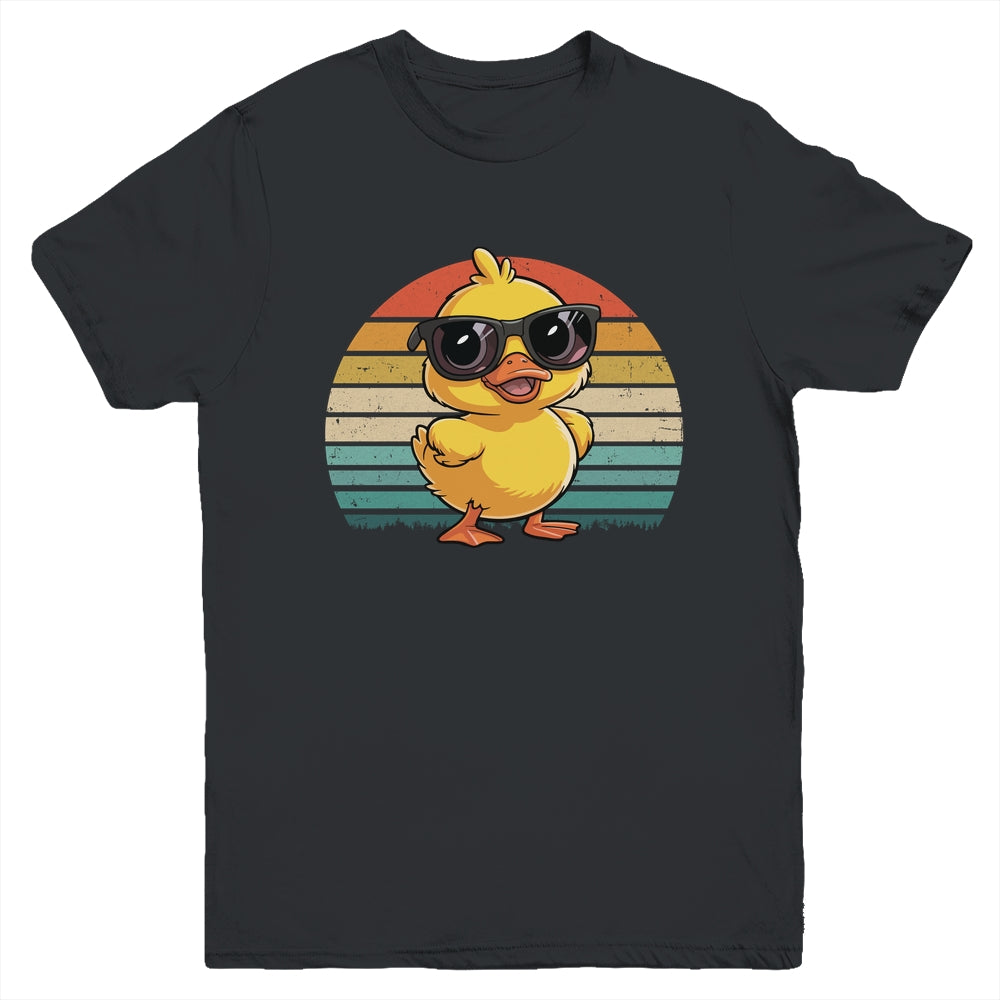 Cool Yellow Rubber Duck In Sunglasses Retro Funny Duck Lover Youth Shirt | teecentury