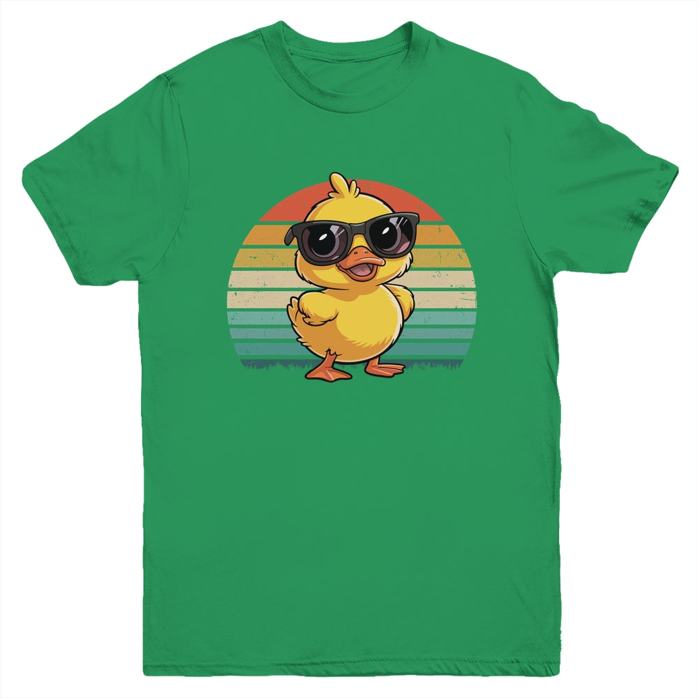 Cool Yellow Rubber Duck In Sunglasses Retro Funny Duck Lover Youth Shirt | teecentury