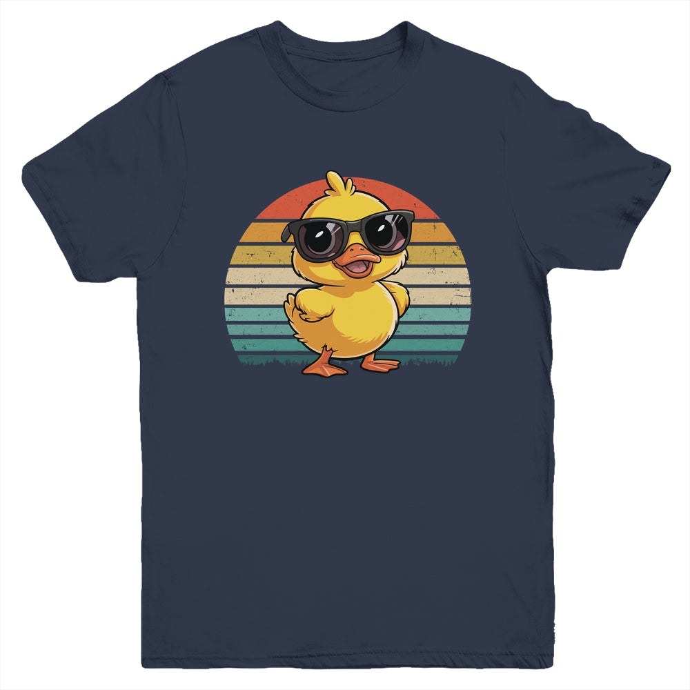 Cool Yellow Rubber Duck In Sunglasses Retro Funny Duck Lover Youth Shirt | teecentury