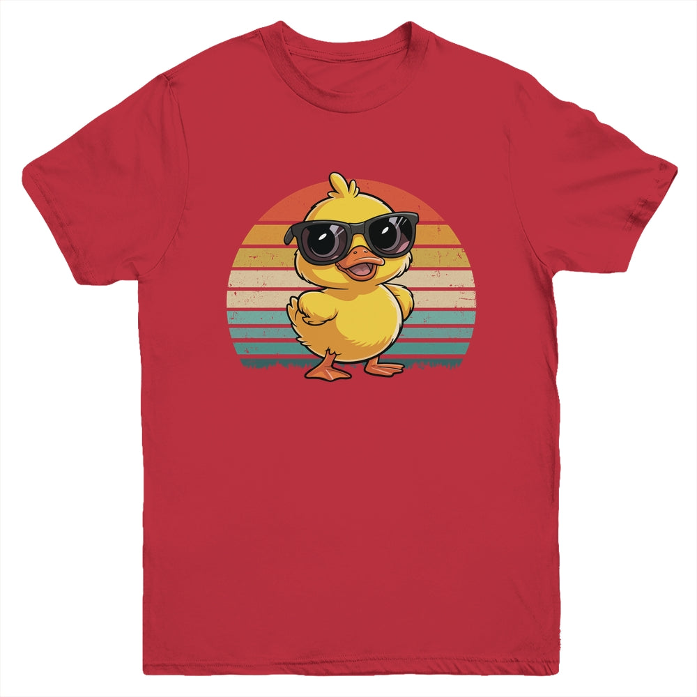 Cool Yellow Rubber Duck In Sunglasses Retro Funny Duck Lover Youth Shirt | teecentury