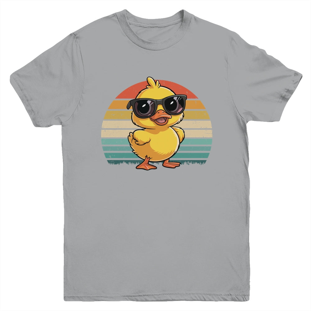 Cool Yellow Rubber Duck In Sunglasses Retro Funny Duck Lover Youth Shirt | teecentury